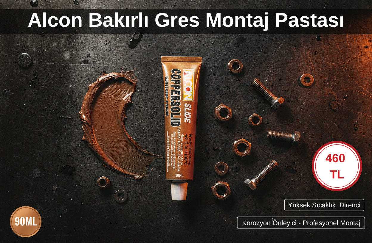 Alcon Bakırlı Gres Montaj Pastası Bakır Gres 90ML