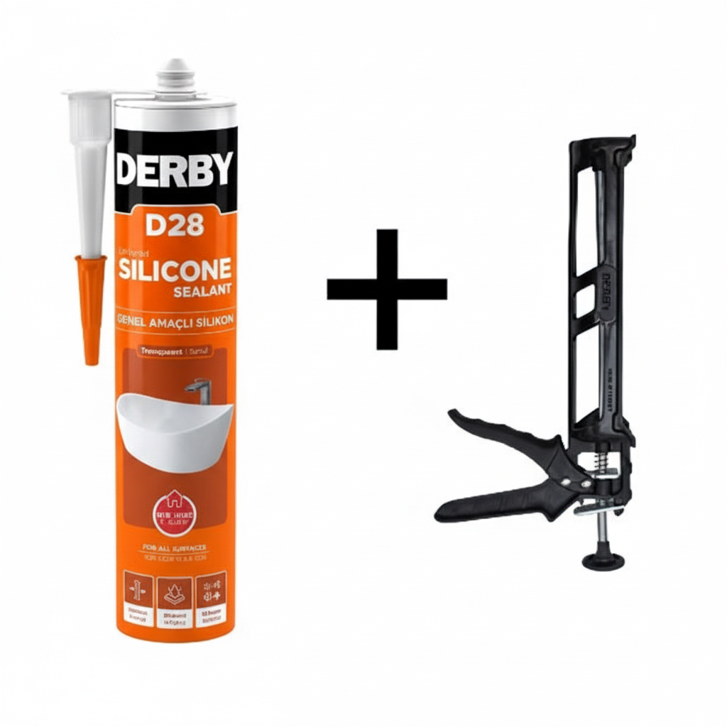 Derby Şeffaf Silikon 280Gr - Plastik Tabancalı Set