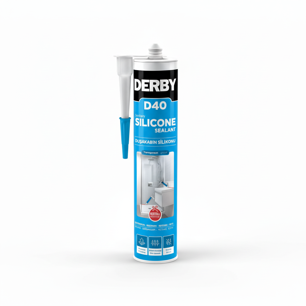Derby D40 Duşakabin Silikonu Şeffaf 280ML - Sararmaya Dirençli