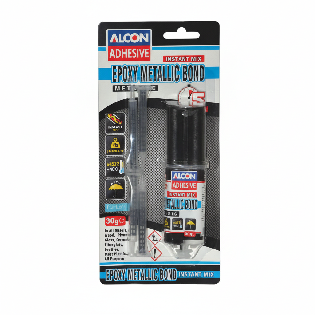 Alcon Epoxy Metallic Bond Syringe Mix 30Gr - Metal Tamir Epoksi