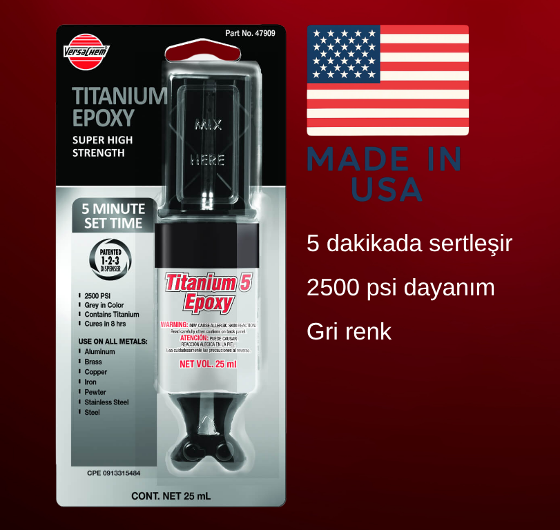 VersaChem 5 Dakika Titanyum Epoksi Tamir Macunu 25ML